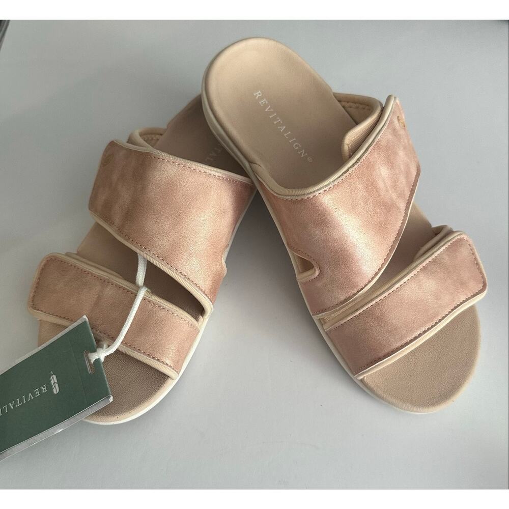 Revitalign Orthotic Slide Sandals - Kholo Nuevo Metallic Rose Gold NWT Size7D - Picture 3 of 9
